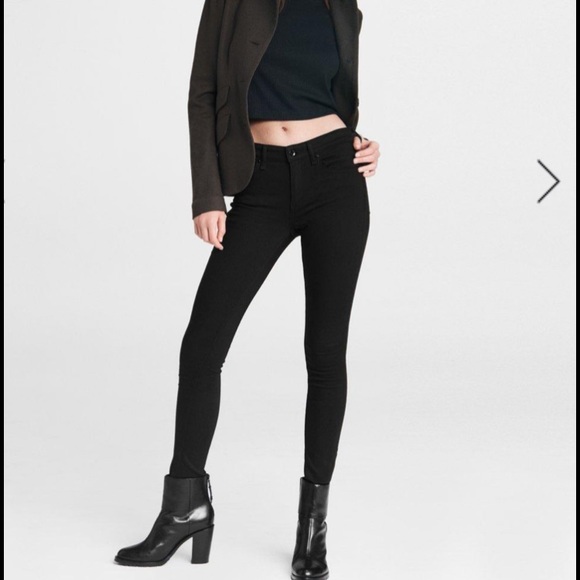 NWT rag & bone Cate mid rise skinny black jeans size 23 - Picture 1 of 12